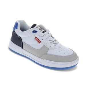 New! Size: 3.5 Big Kid Levi's La Jolla Synthetic Leather Sneaker White/Blue